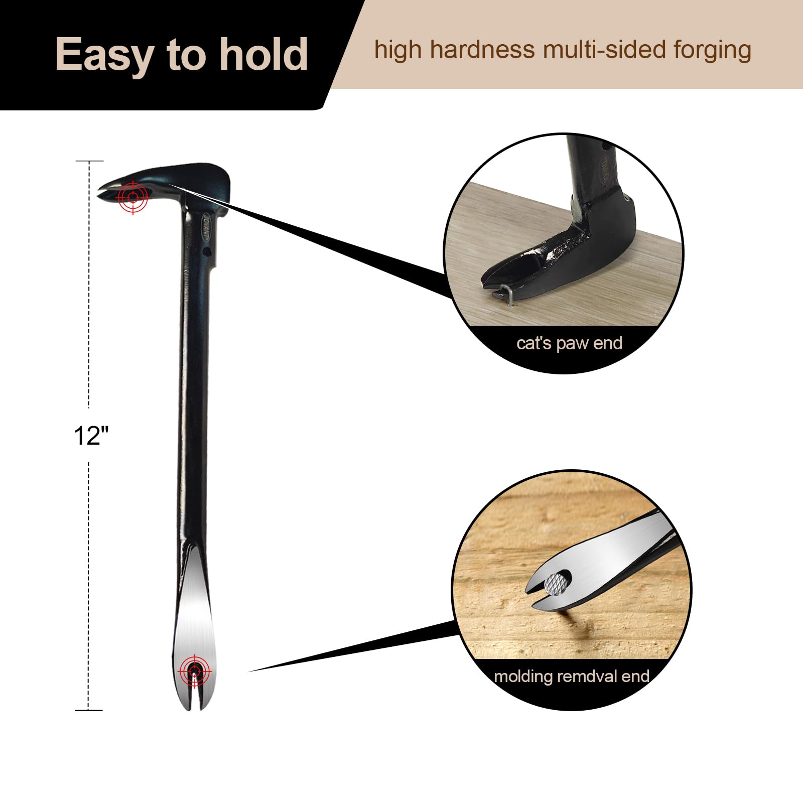 Heavy-Duty 12" Nail Puller for DIY Tasks