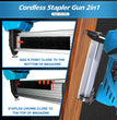 Cordless Stapler Gun 2in1 Type : PTJ-010 1. NAIL'S POINT CLOSE TO THE BOTTOM OF MAGAZINE 2. STAPLES CROWN CLOSE TO THE TOP OF MAGAZINE