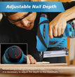 Adjustable Nail Depth: When using a nail gun on beech or oak, it is necessary to adjust the depth to the maximum.