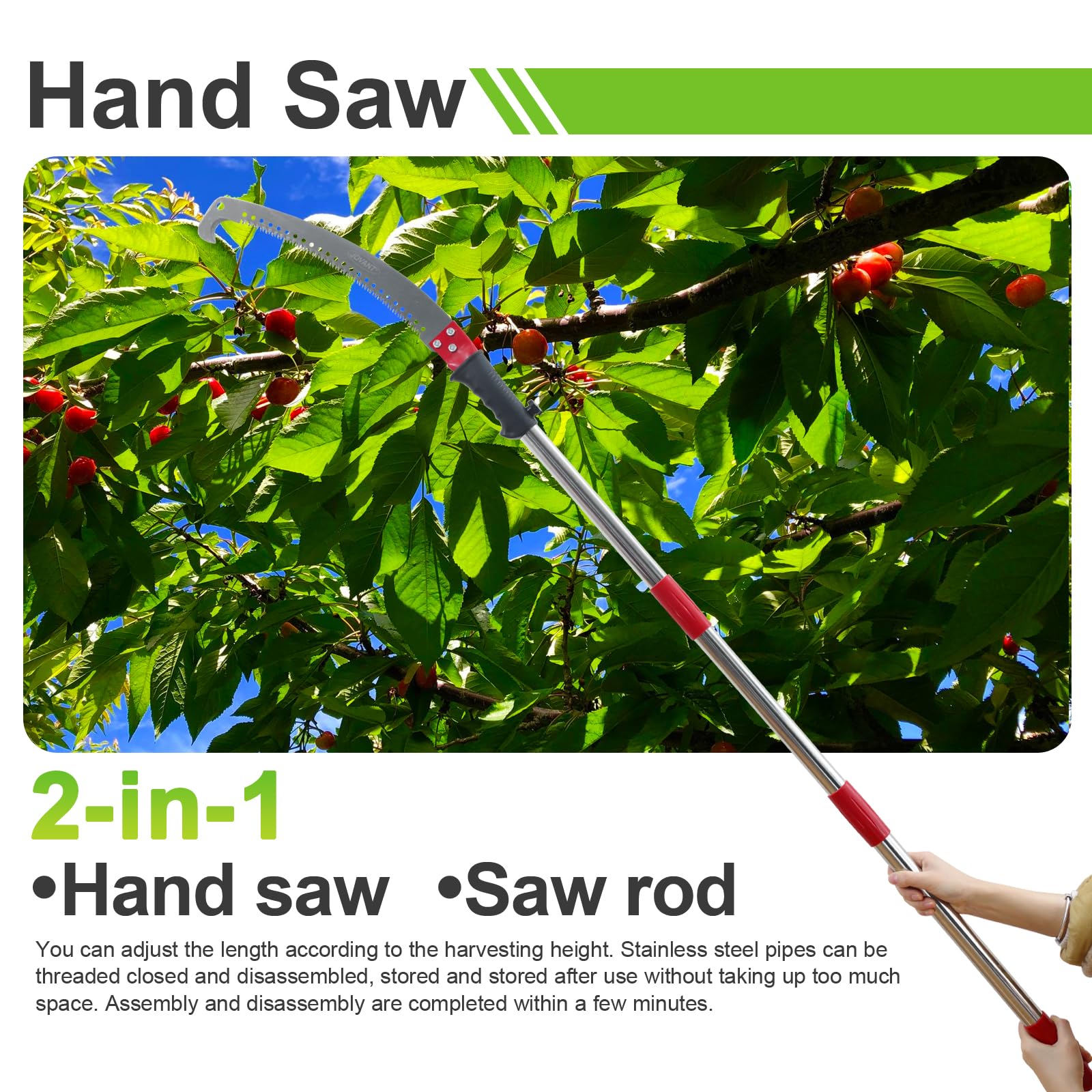 10FT JOVANT Pole Saw and Fruit Picker Combo