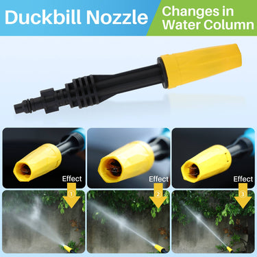 Duckbill nozzle accessory for Jovant 20V power cleaner, adjustable water column spray effects