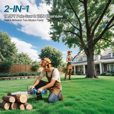 T2-4S 20V Max* Reach up to 17.9 ft Brushless 2-IN-1 12inch Telescoping Pole Saw kit