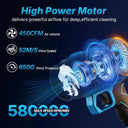 leaf blower cordless utilizes advanced turbo technology to maximize airflow output. With a powerful 450 CFM /140 MPH