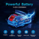 JOVANT Cordless Leaf Blower equip with 1 pcs 20V 2000MAH powerful battery, support long term use.