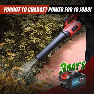 JOVANT Electric Leaf Blower comes with the high-capacity 4AH lithium batteries. Designed to handle extended yard cleanup sessions without interruption, it offers worry-free endurance with a single-battery solution—simply recharge and continue.