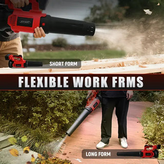 handheld leaf blower features a detachable blower tube design, allowing you to effortlessly switch between long and short tubes with a single click.