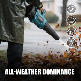 leaf blower equip with waterproof function, support all-weather dominance