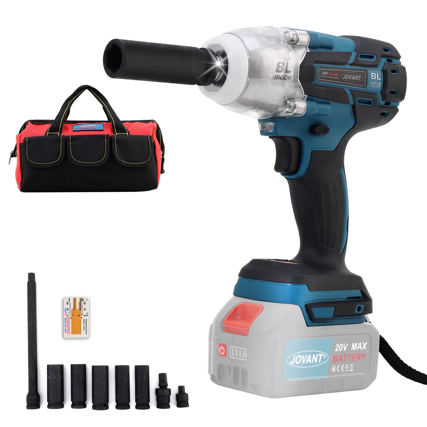 JOVANT 1000N.m Cordless Impact Wrench, Brushless for Makita 18V