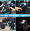 JOVANT 1000N.m Cordless Impact Wrench, Brushless with Battery