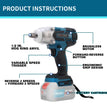 JOVANT 1000N.m Cordless Impact Wrench, Brushless with Battery