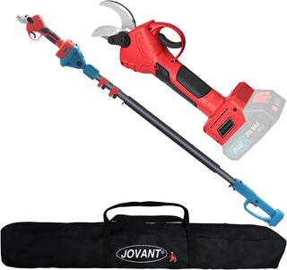 2-in-1 pole pruning shears combines electric pruning shears and a telescopic pole to provide a versatile tool for gardening