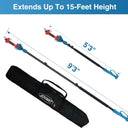 The electric pruner can be used for low-position work, while the telescopic pole can be used in hard-to-reach high-position areas.