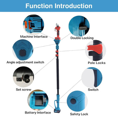 Telescoping pole extends from 5.3 ft. to 9.3 ft. for up to 15 ft overhead reach