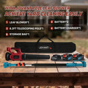 Pole Leaf Blower's package includes: 1 leaf blower main unit, 1 telescopic pole, 1 blower tube, 1 extension nozzle, 2 * 20V 4.0Ah batteries, 1 fast charger, and 1 user manual