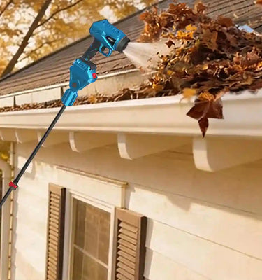 2-in-1 Cordless Pole Leaf Blower with 2 Batteries & Charger, Lightweight Electric Leaf Blower Cordless for Patio, Lawn, Roof, Gutter, and Ceiling Cleaning