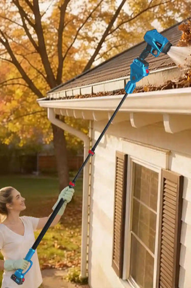 JOVANT 2-in-1 Cordless Pole Leaf Blower with 2 Batteries & Charger, Lightweight Electric Leaf Blower Cordless for Patio, Lawn, Roof, Gutter, and Ceiling Cleaning