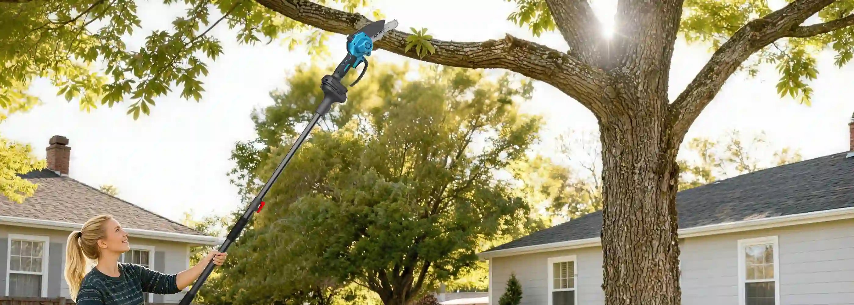 6 Inch Electric Pole Saws for Tree Trimming, 2-in-1 Cordless Mini Chainsaw, Pole Saw Battery Powered with Dual Batteries Lightweight for Women Garden Yard Wood Cutting