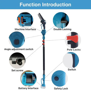 Telescoping pole extends from 5.3 ft.to 9.3 ft.for up to 15 ft overhead reach