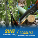 6inch Electric Pole Chainsaw for Branch and Wood Cutting with Portable Bag