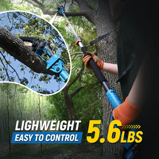 Cordless pole tree branch cutter for trimming tree branches