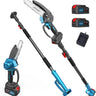 Pole Saw for Tree Trimming,12-Foot Reach Pole Tree Trimmer.6Inch Electric Pole Chainsaw for Branch and Wood Cutting with Portable Bag and 2-20V 4A Battery