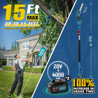 2-in-1 cordless pole saw and 8inch electric saw