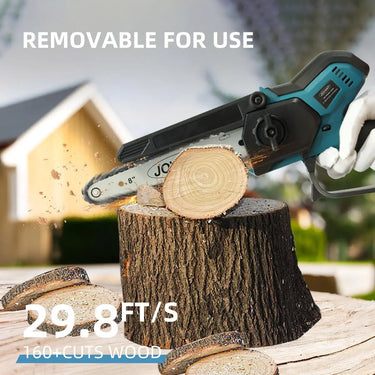 elescoping 8 inch electric chainsaw is equipped with 1*20V-6000Mah battery, which can bring long-lasting use time, better user experience and convenience to trimming high branches,cutting log,anytime and anywhere.