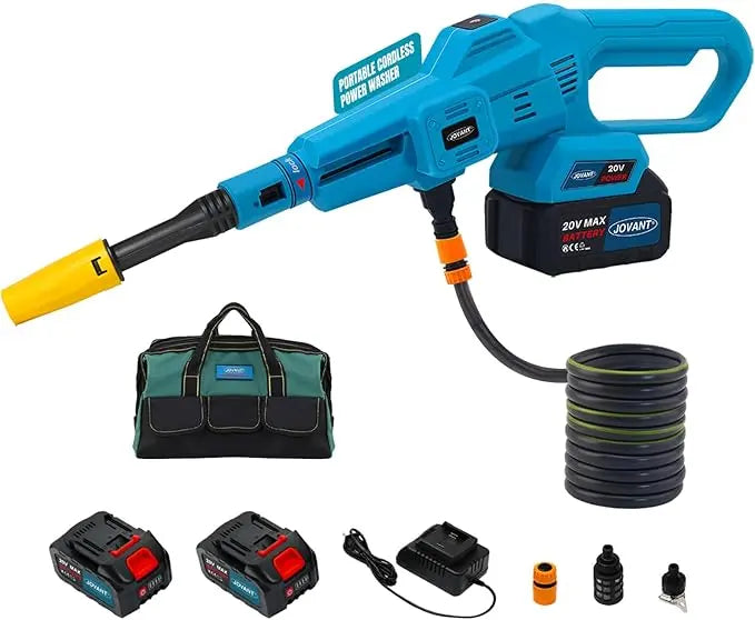 Cordless Pressure Washer, Portable Power Cleaner, 750PSI High Pressure Water, 3 Speed, 6-in-1 Nozzle Handheld Pressure Washer for Car, Home, Garden Cleaning (2 Batteries)