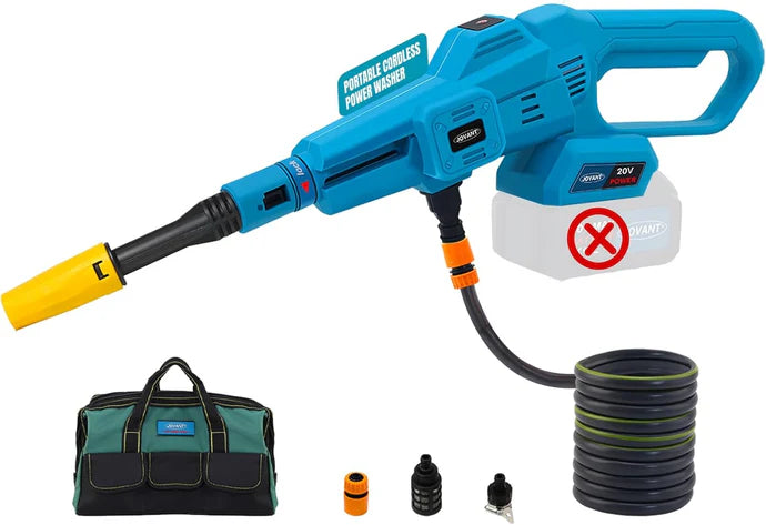 Cordless Pressure Washer, Portable Power Cleaner, 750PSI High Pressure Water, 3 Speed, 6-in-1 Nozzle Handheld Pressure Washer for Car, Home, Garden Cleaning (No Battery)